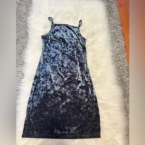Dark Blue Velvet Mini Dress